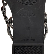 Load image into Gallery viewer, HERMES Island Sandals Black Rubber Size 38