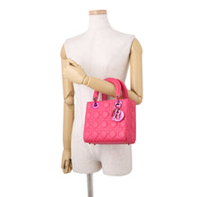 将图像加载到图库查看器中,Dior Lady Dior Canage Warm FuchsiaM05314NEE_M15F Lambskin Size Small