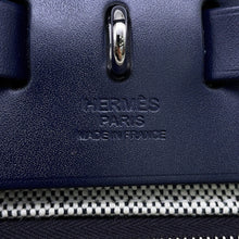将图像加载到图库查看器中,HERMES Herbag zip Blue Nuit/Black Toile HBerline Vache Hunter Leather Size PM