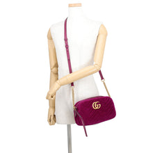 Load image into Gallery viewer, GUCCI GG Marmont ChainShoulder Bag Purple447632 Velvet