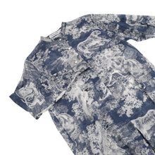 Load image into Gallery viewer, Dior DIORIVIERA Toile de Jouy Collarless Long-Sleeve Shirt Size 38 Blue/White221B54A3846 Cotton100%