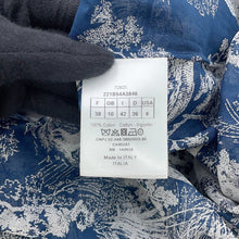 Load image into Gallery viewer, Dior DIORIVIERA Toile de Jouy Collarless Long-Sleeve Shirt Size 38 Blue/White221B54A3846 Cotton100%