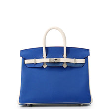 将图像加载到图库查看器中,HERMES Birkin SPO Blue France/White Chevre Myzore Goatskin Size 25