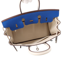 将图像加载到图库查看器中,HERMES Birkin SPO Blue France/White Chevre Myzore Goatskin Size 25