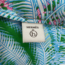 将图像加载到图库查看器中,HERMES Petit H Furoshiki Fauve Le Tropical Blue/Vert/JauneSoufre Silk100% Size PM