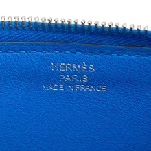 将图像加载到图库查看器中,HERMES Zip Ango Chaine d'Ancre Card Case Blue Hydra Evercolor