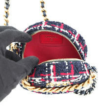 Load image into Gallery viewer, CHANEL CHANEL19 Round Chain Shoulder Bag Navy/Pink/WhiteAP0945 Tweed