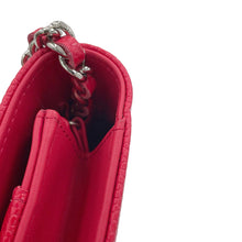 Load image into Gallery viewer, CHANEL CC Logo Chain Wallet RedA48654 Caviar Leather
