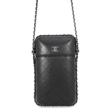 Load image into Gallery viewer, CHANEL Matelasse Shoulder Phone Pouch BlackA94471 Calf Leather