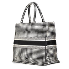 Load image into Gallery viewer, Dior Book Tote Houndstooth White/BlackM1286ZRPI_M081 Canvas Size Large