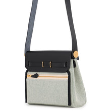 Load image into Gallery viewer, HERMES Herbag zip Black/Vert Moyen Toile H Vache Hunter Leather Size Mini