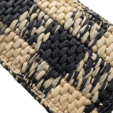 Load image into Gallery viewer, LOEWE font tote Natural/BlackALF1V46X10 Raffia Leather Size Mini