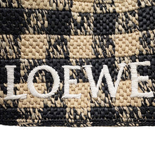 Load image into Gallery viewer, LOEWE font tote Natural/BlackALF1V46X10 Raffia Leather Size Mini