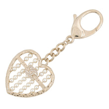 Load image into Gallery viewer, CHANEL Heart Bag CharmABG045 Metal Faux Pearl