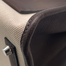 Load image into Gallery viewer, HERMES Birkin Alan Vert Ebene/Ecru Barenia Leather Toile H Size 35