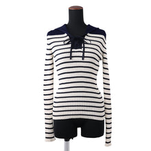 Load image into Gallery viewer, Dior Striped Sailor Knit Size 36 Navy/White214S27AM731 Cotton100%