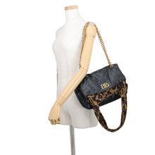 Load image into Gallery viewer, BALENCIAGA Monaco Chain Tote Bag Black/Brown791847 Lambskin Nylon Size Small