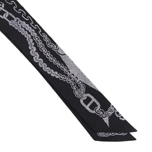 Load image into Gallery viewer, HERMES Twilly Boucle et Maillon Black/WhiteH064367S 09 Silk100%