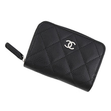 Load image into Gallery viewer, CHANEL Coin purse Matelasse CC Logo Classic Zip Coin Purse BlackAP0216 Caviar Leather