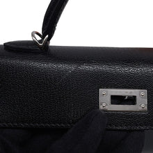将图像加载到图库查看器中,HERMES Mini Kelly 2 Black Chevre Myzore Goatskin Size Mini