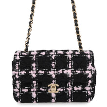 Load image into Gallery viewer, CHANEL Matelasse Single Flap Chain Shoulder Bag Black/PinkA69900-B21633-U2618 Tweed Size 20