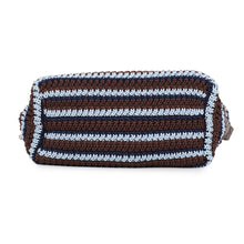 Load image into Gallery viewer, MIUMIU Spirit Crochet Pouch Celeste Blue/Cocoa Brown5NE841_2IH7_F04H6 Cotton