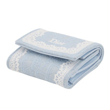 Load image into Gallery viewer, Dior Oblique Embroidery & Lace Tri-fold Compact Wallet Japan Limited Edition Light Blue/WhiteS2416PUKL_M259 Leather/Cotton