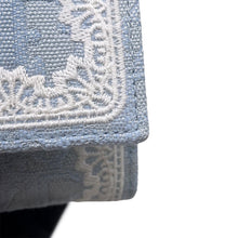 Load image into Gallery viewer, Dior Oblique Embroidery & Lace Tri-fold Compact Wallet Japan Limited Edition Light Blue/WhiteS2416PUKL_M259 Leather/Cotton