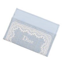 Load image into Gallery viewer, Dior Oblique Embroidery & Lace Card Case Japan Limited Edition Light Blue/WhiteS2400PUKL_M259 Cotton/Leather