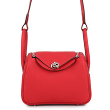 Load image into Gallery viewer, HERMES Lindy Rouge Ladue Taurillon Clemence Size Mini