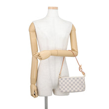 将图像加载到图库查看器中,LOUIS VUITTON Pochette Accessoires PinkN40915 Damier Azur