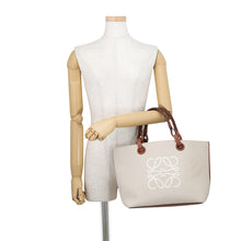 Load image into Gallery viewer, LOEWE Anagram Tote Bag Beige/BrownA717S72X06 Canvas Leather Size Small