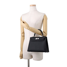 Load image into Gallery viewer, HERMES Kelly Sellier Black Epsom Size 25