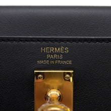 Load image into Gallery viewer, HERMES Kelly Retourne Black Swift Leather Size 25