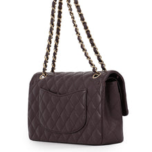 Load image into Gallery viewer, CHANEL Matelasse W flap WChainShoulder Bag BrownA01112 Caviar Leather Size 25