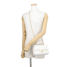 Load image into Gallery viewer, CHANEL Matelasse Top Handle Mini Flap Bag WhiteAS2431 Caviar Leather Size 20