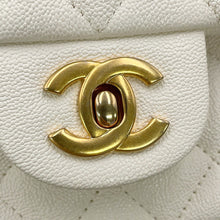 Load image into Gallery viewer, CHANEL Matelasse Top Handle Mini Flap Bag WhiteAS2431 Caviar Leather Size 20