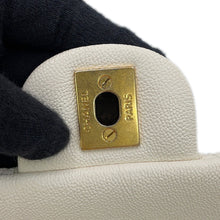 Load image into Gallery viewer, CHANEL Matelasse Top Handle Mini Flap Bag WhiteAS2431 Caviar Leather Size 20