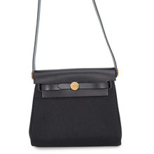 将图像加载到图库查看器中,HERMES Herbag zip Black Toile Military Vache Hunter Leather Size Mini