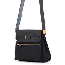 将图像加载到图库查看器中,HERMES Herbag zip Black Toile Military Vache Hunter Leather Size Mini