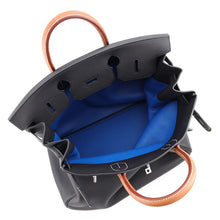 Load image into Gallery viewer, HERMES HAUT A COURROIES Tricolore Black/Gold/Blue Royal Togo Leather Size 40