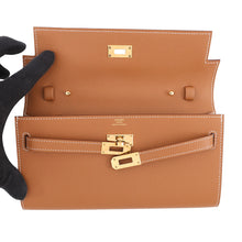 Load image into Gallery viewer, HERMES Kelly wallet long to go Gold Epsom