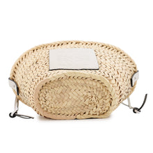 将图像加载到图库查看器中,LOEWE Drawstring bucket bag Natural/WhiteA223222X01 2163 Palm Leaf Leather Size Mini