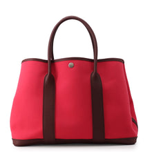 将图像加载到图库查看器中,HERMES Garden Party Rose Extreme/Bordeaux Toile Officier Negonda Leather Size PM