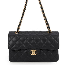 Load image into Gallery viewer, CHANEL Matelasse W-Flap W-Chain Shoulder Bag BlackA01113 Caviar Leather Size 23