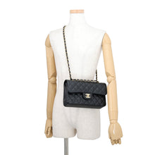 Load image into Gallery viewer, CHANEL Matelasse W-Flap W-Chain Shoulder Bag BlackA01113 Caviar Leather Size 23