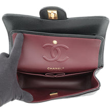 Load image into Gallery viewer, CHANEL Matelasse W-Flap W-Chain Shoulder Bag BlackA01113 Caviar Leather Size 23