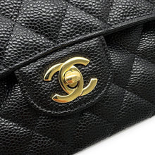 Load image into Gallery viewer, CHANEL Matelasse W-Flap W-Chain Shoulder Bag BlackA01113 Caviar Leather Size 23