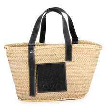 Load image into Gallery viewer, LOEWE Basket Bag Natural/Black Raffia Leather Size Large