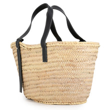 Load image into Gallery viewer, LOEWE Basket Bag Natural/Black Raffia Leather Size Large